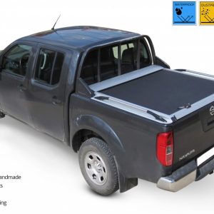 Laderaumabdeckung - Rollverdeck für NISSAN Navara D40 Double Cab mit OEM ladder rack SOT 13021 Aluminium eloxiert