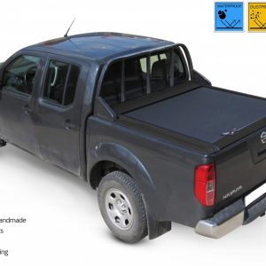 Laderaumabdeckung - Rollverdeck für NISSAN Navara D40 Double Cab mit OEM ladder rack SOT 13021 black matt
