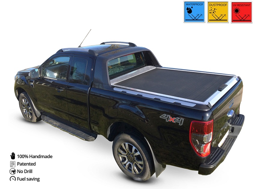 Laderaumabdeckung - Rollverdeck für FORD Ranger WildTrak SPACE CAB ab 11/2012+ & 2016+ SOT 1309 Aluminium eloxiert