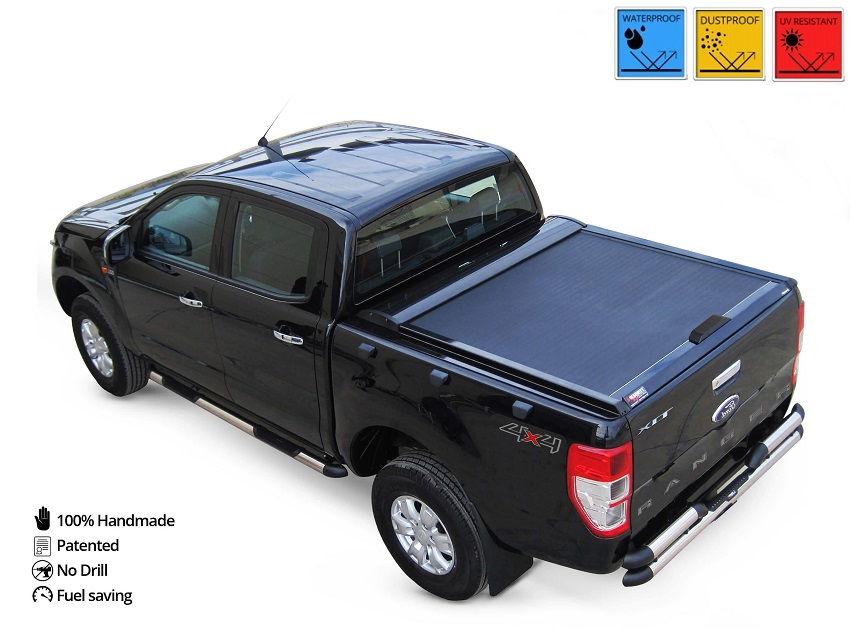 Laderaumabdeckung - Rollverdeck für FORD Ranger Double Cab 2007-2011 SOT 130 black matt