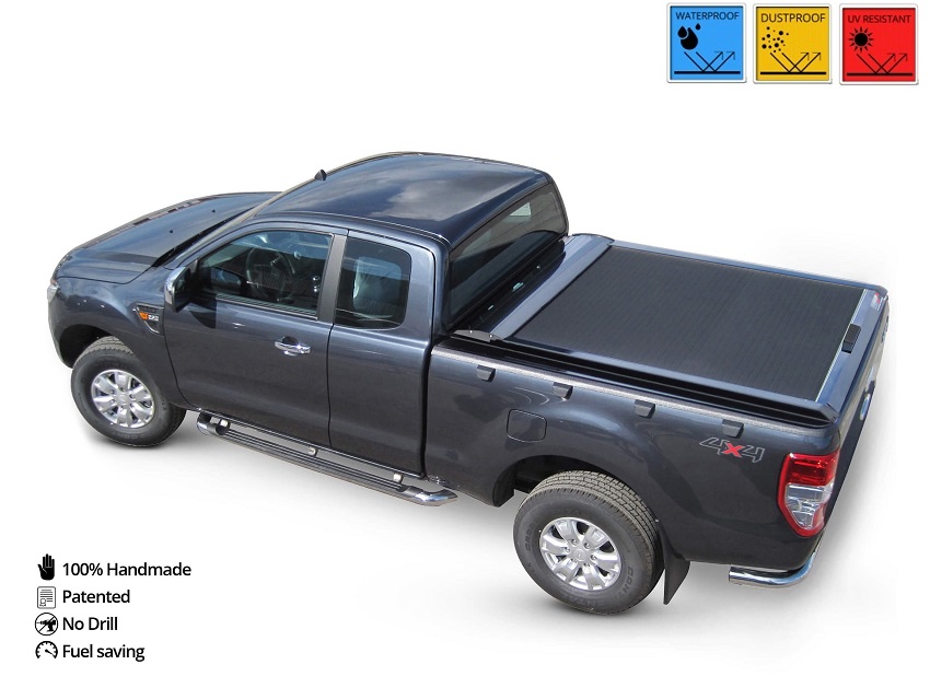 Laderaumabdeckung - Rollverdeck für FORD Ranger Space Cab 2007-2011 SOT 1303 black matt