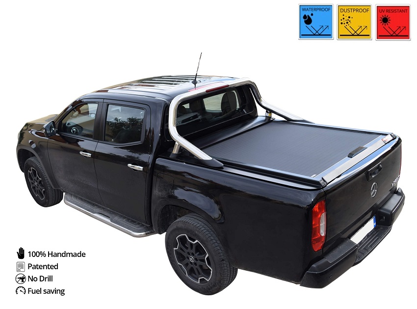 Laderaumabdeckung - Rollverdeck für Mercedes Benz X-Klasse Doppel Cab SOT 13191 mit original OEM Rollbar black matt