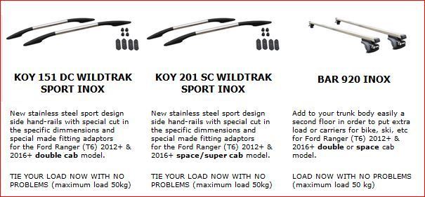 Reling KOY 201 SC INOX für FORD RANGER Wildtrak Space Cab ab 2012 / Facelifting ab 2016 129KOY201SPORTINOX – Bild 3