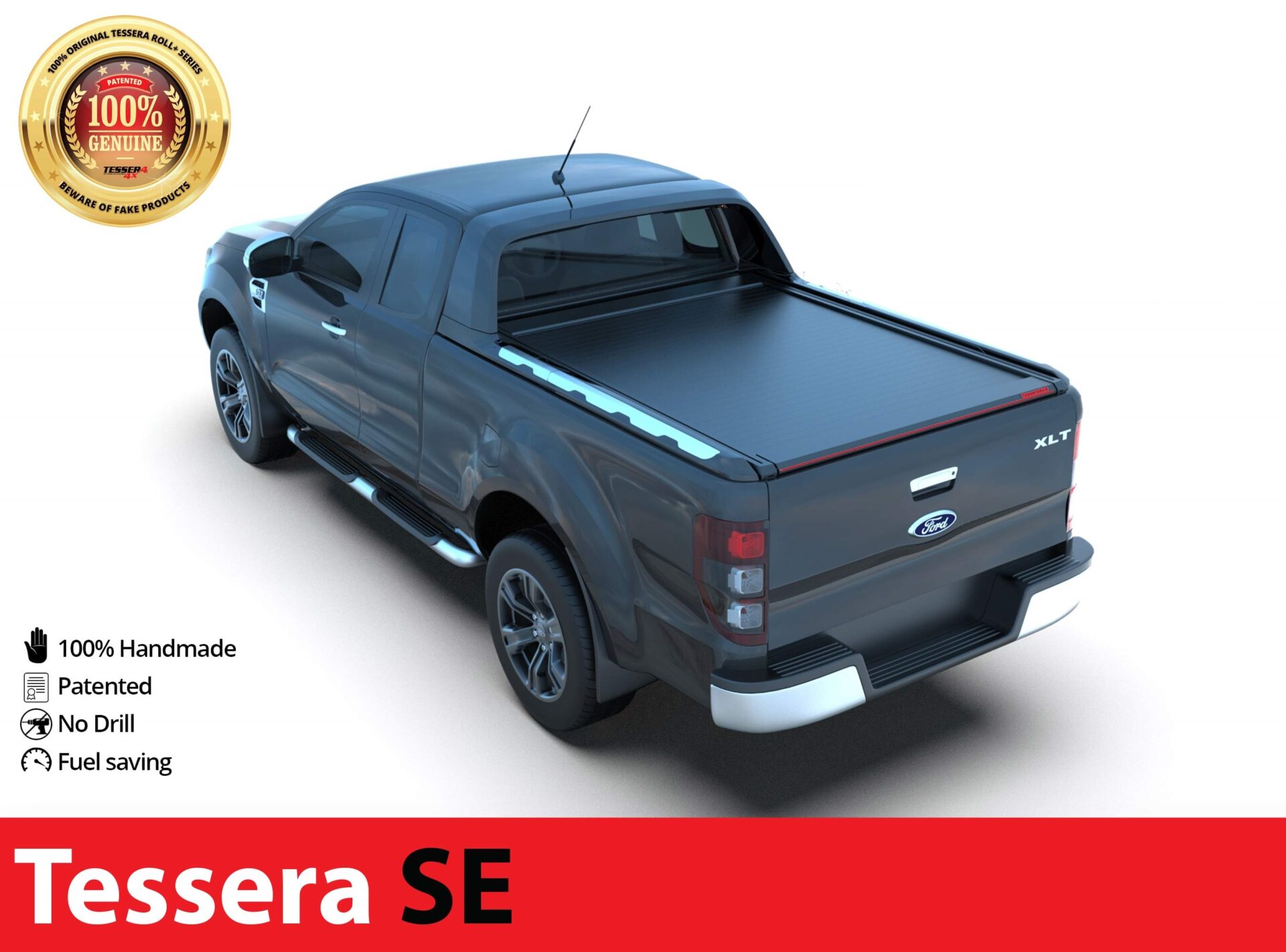 Laderaumabdeckung Rollverdeck Tessera SE manuell für Ford Ranger Wildtrak S/C ab 2012+ & 2016+ & 2020+ TESS 1508 SE black matt