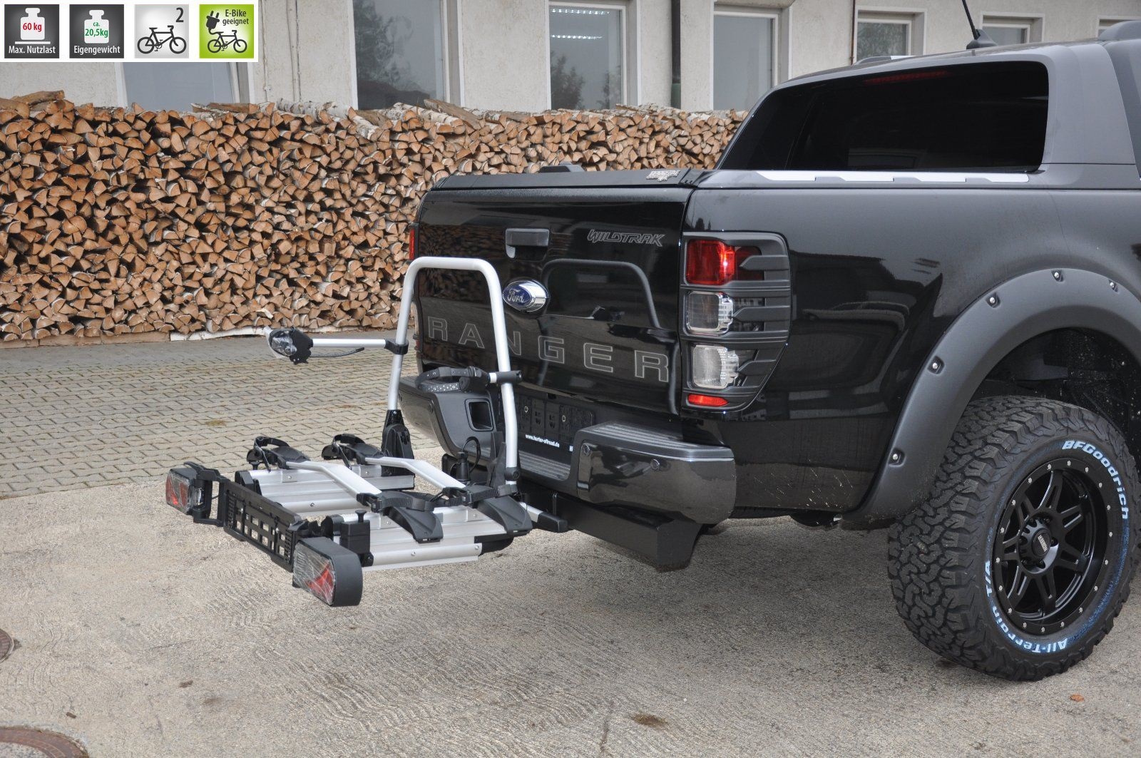 E-Bike – Fahrrad Fahrradträger Kupplungsträger ausziehbar für 2 Fahrräder für alle Autos mit Anhängerkupplung 51010Fahrradständer – Bild 2