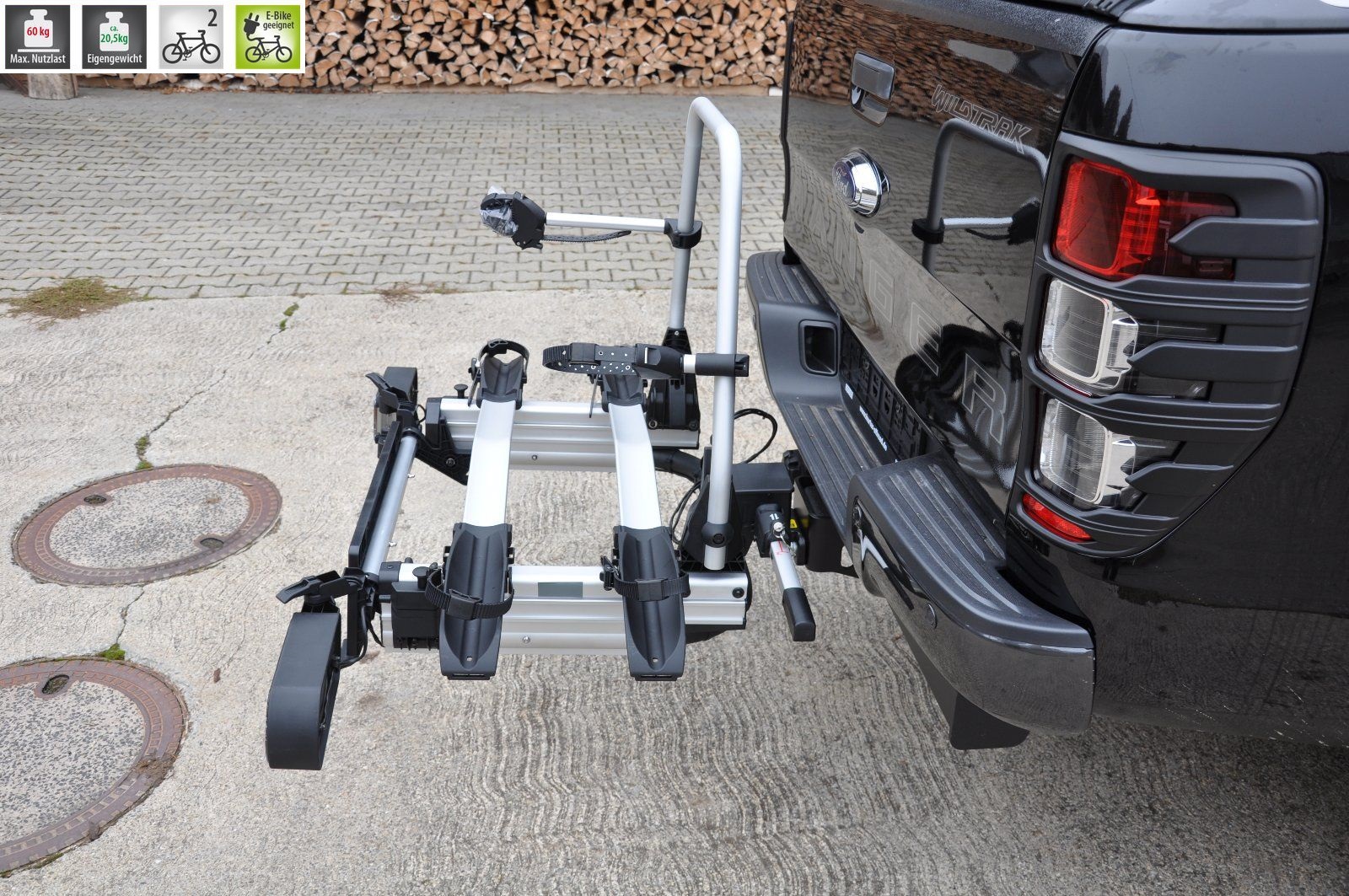 E-Bike – Fahrrad Fahrradträger Kupplungsträger ausziehbar für 2 Fahrräder für alle Autos mit Anhängerkupplung 51010Fahrradständer – Bild 18