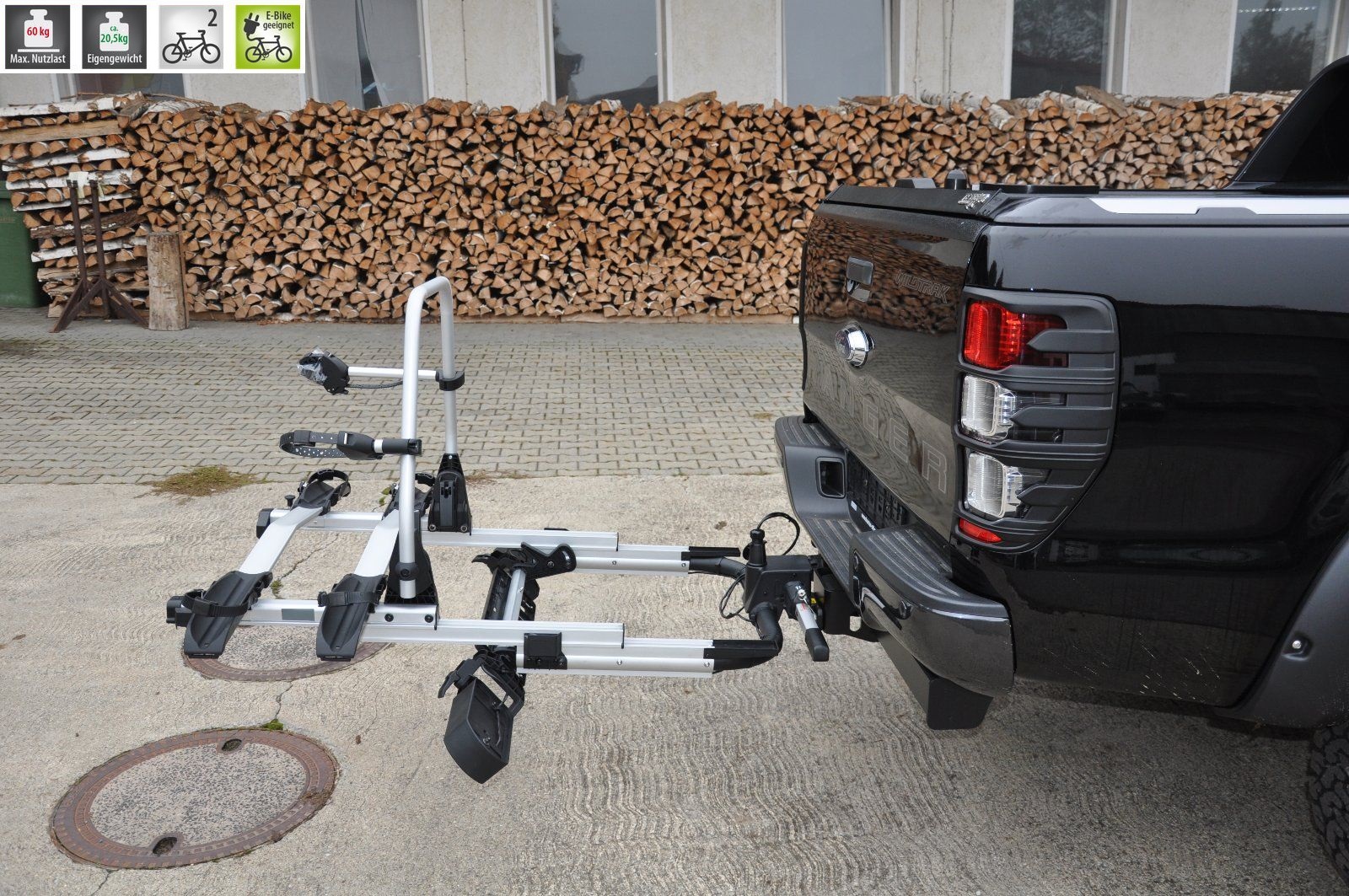 E-Bike – Fahrrad Fahrradträger Kupplungsträger ausziehbar für 2 Fahrräder für alle Autos mit Anhängerkupplung 51010Fahrradständer – Bild 17