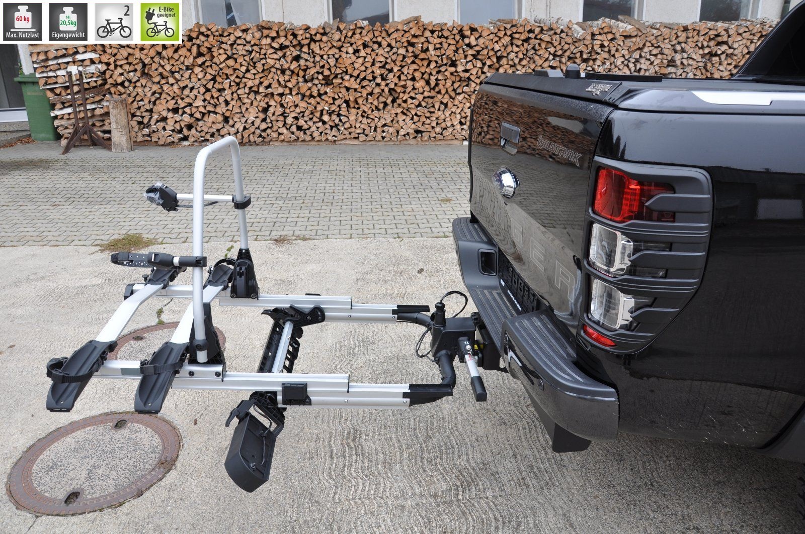 E-Bike – Fahrrad Fahrradträger Kupplungsträger ausziehbar für 2 Fahrräder für alle Autos mit Anhängerkupplung 51010Fahrradständer – Bild 16