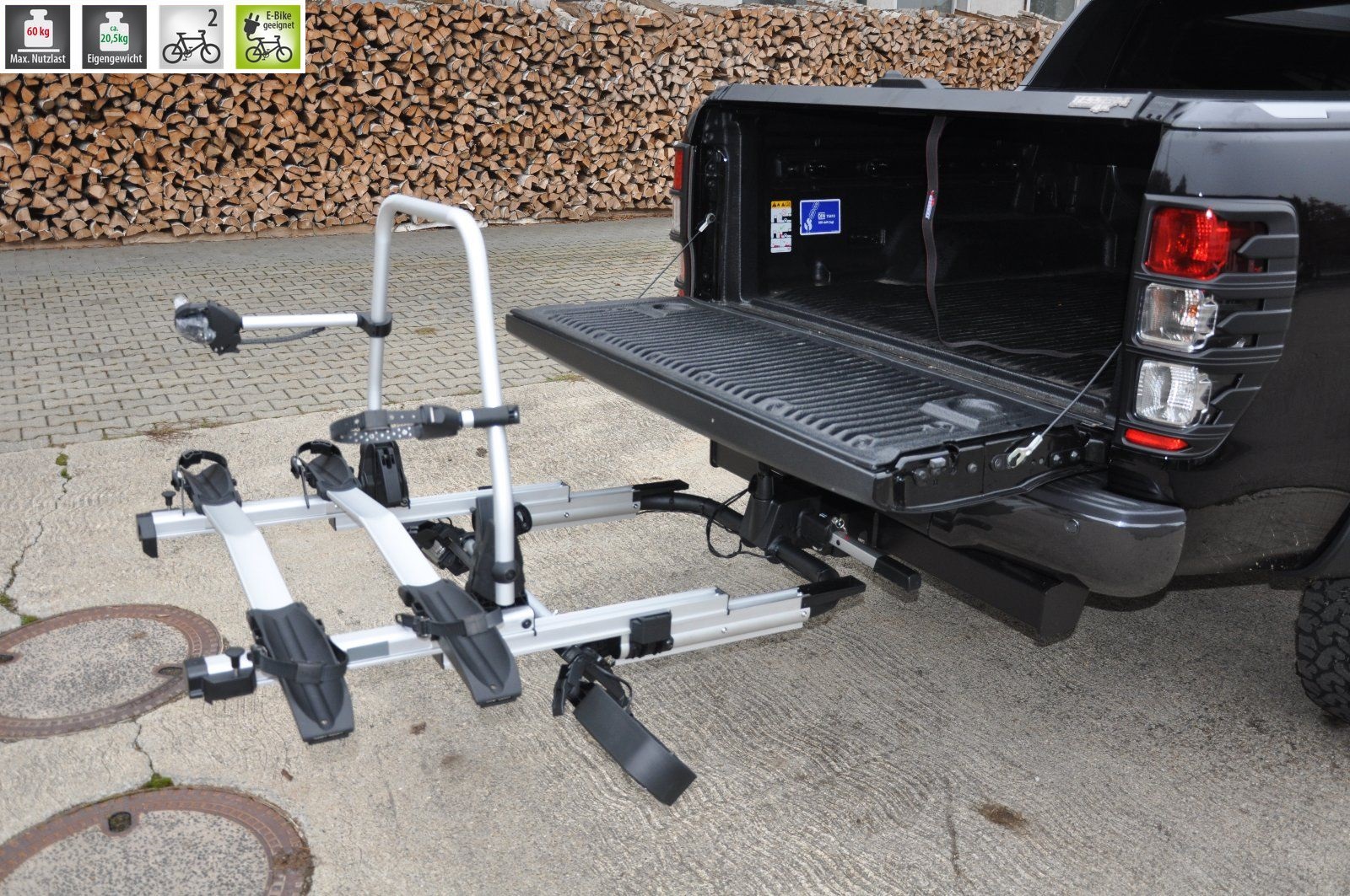 E-Bike – Fahrrad Fahrradträger Kupplungsträger ausziehbar für 2 Fahrräder für alle Autos mit Anhängerkupplung 51010Fahrradständer – Bild 14
