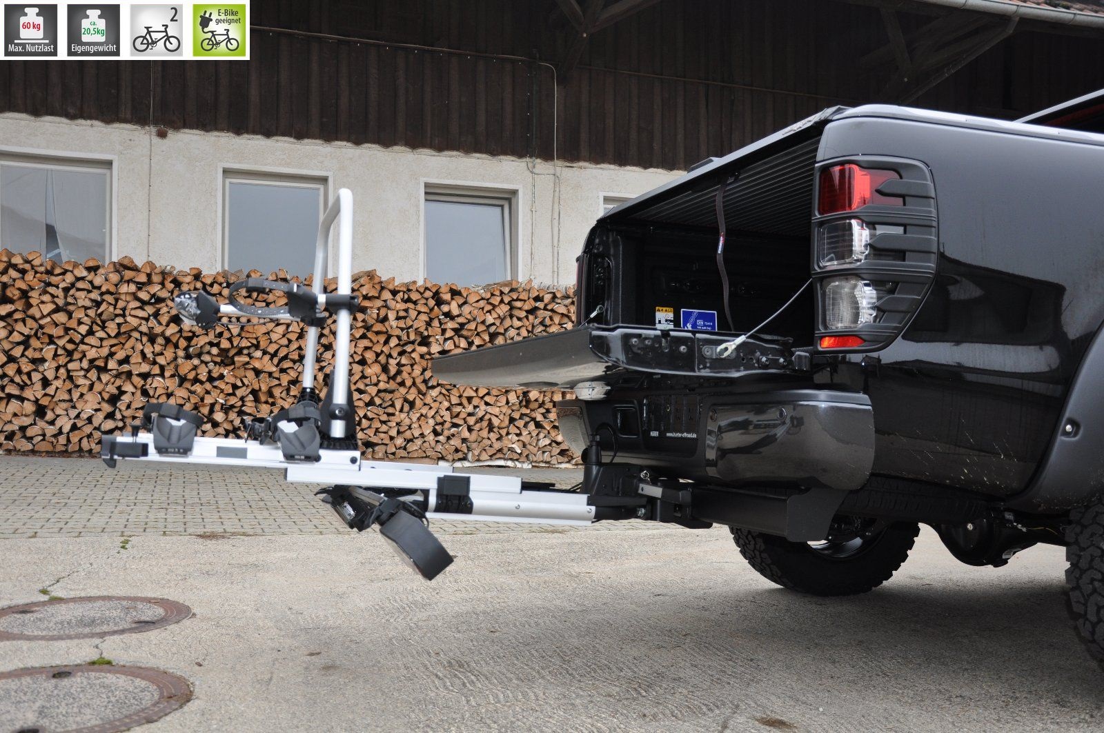 E-Bike – Fahrrad Fahrradträger Kupplungsträger ausziehbar für 2 Fahrräder für alle Autos mit Anhängerkupplung 51010Fahrradständer – Bild 13