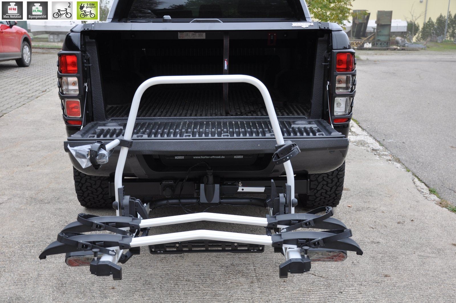 E-Bike – Fahrrad Fahrradträger Kupplungsträger ausziehbar für 2 Fahrräder für alle Autos mit Anhängerkupplung 51010Fahrradständer – Bild 11