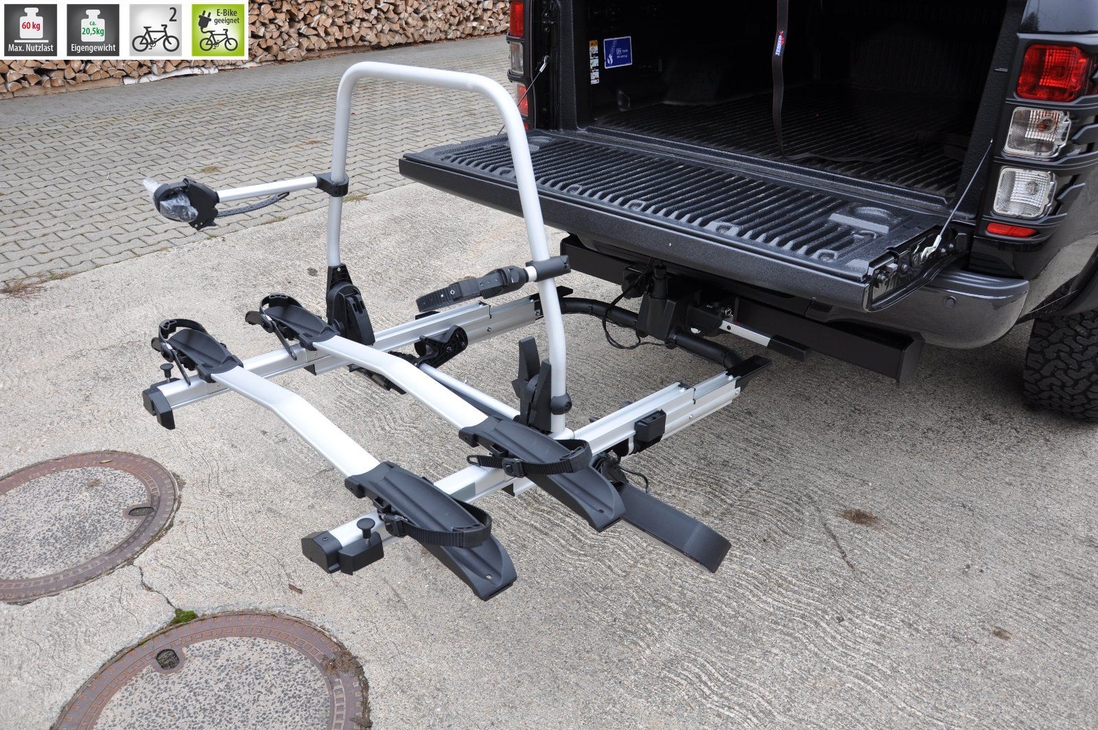 E-Bike – Fahrrad Fahrradträger Kupplungsträger ausziehbar für 2 Fahrräder für alle Autos mit Anhängerkupplung 51010Fahrradständer – Bild 10