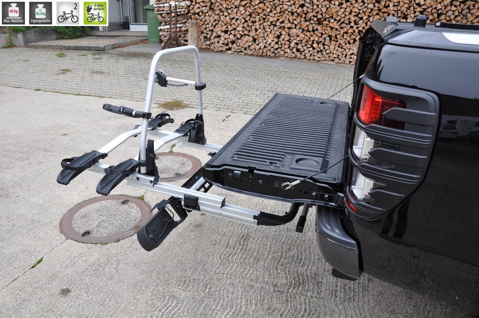 E-Bike – Fahrrad Fahrradträger Kupplungsträger ausziehbar für 2 Fahrräder für alle Autos mit Anhängerkupplung 51010Fahrradständer