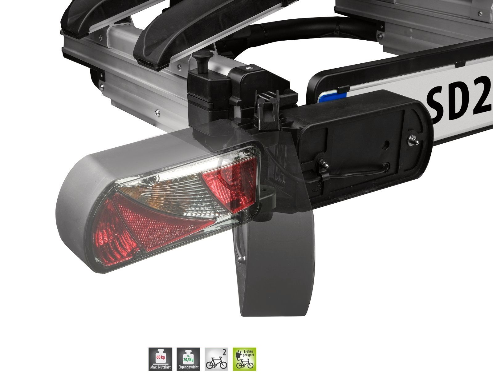 E-Bike – Fahrrad Fahrradträger Kupplungsträger ausziehbar für 2 Fahrräder für alle Autos mit Anhängerkupplung 51010Fahrradständer – Bild 7
