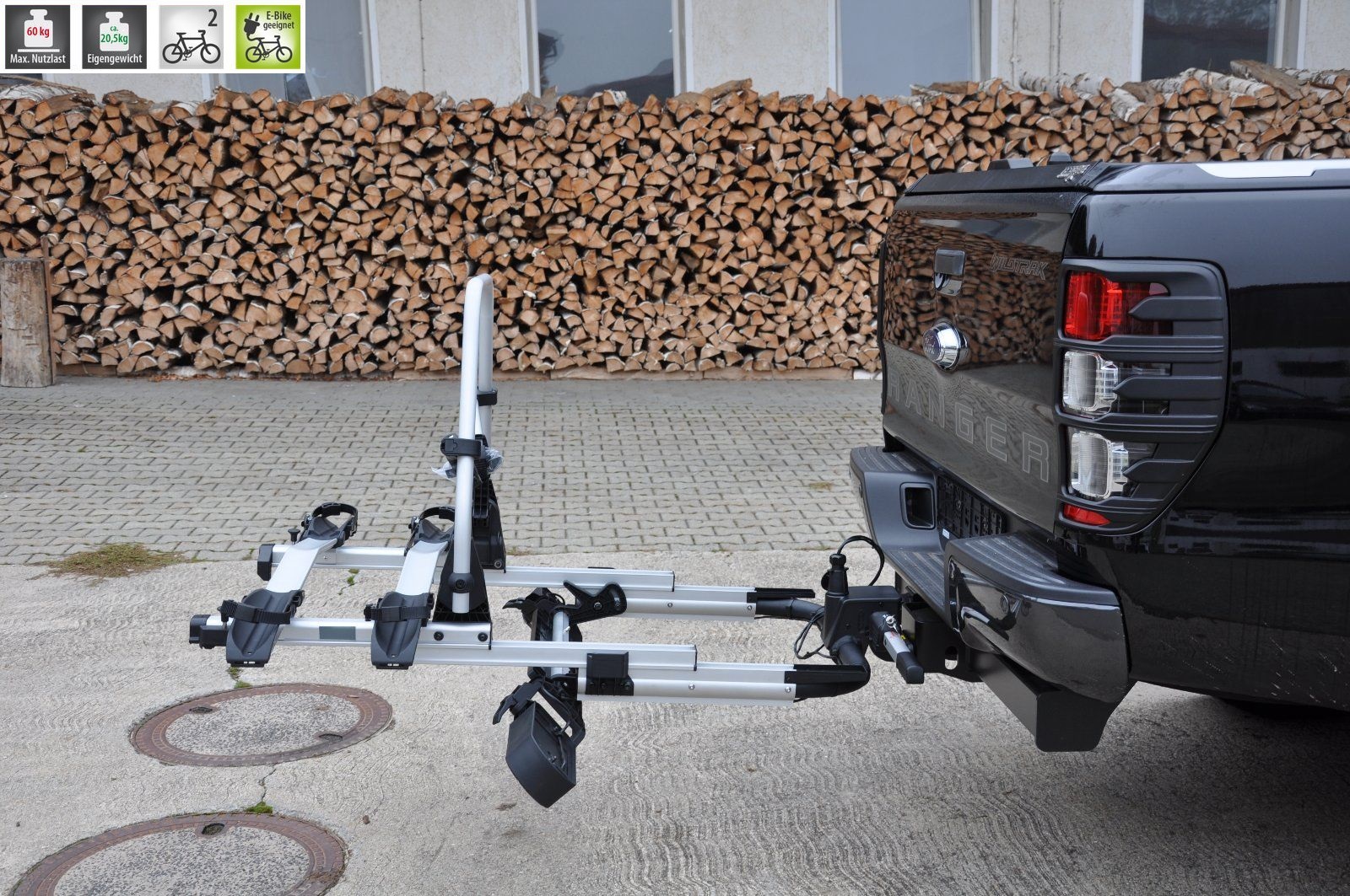 E-Bike – Fahrrad Fahrradträger Kupplungsträger ausziehbar für 2 Fahrräder für alle Autos mit Anhängerkupplung 51010Fahrradständer – Bild 4
