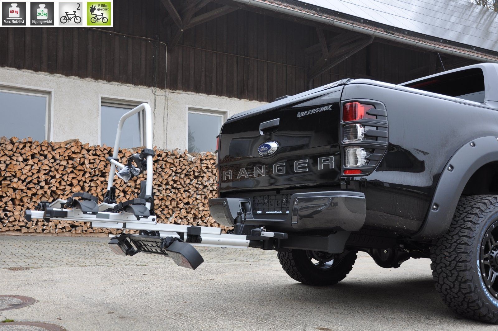 E-Bike – Fahrrad Fahrradträger Kupplungsträger ausziehbar für 2 Fahrräder für alle Autos mit Anhängerkupplung 51010Fahrradständer – Bild 3