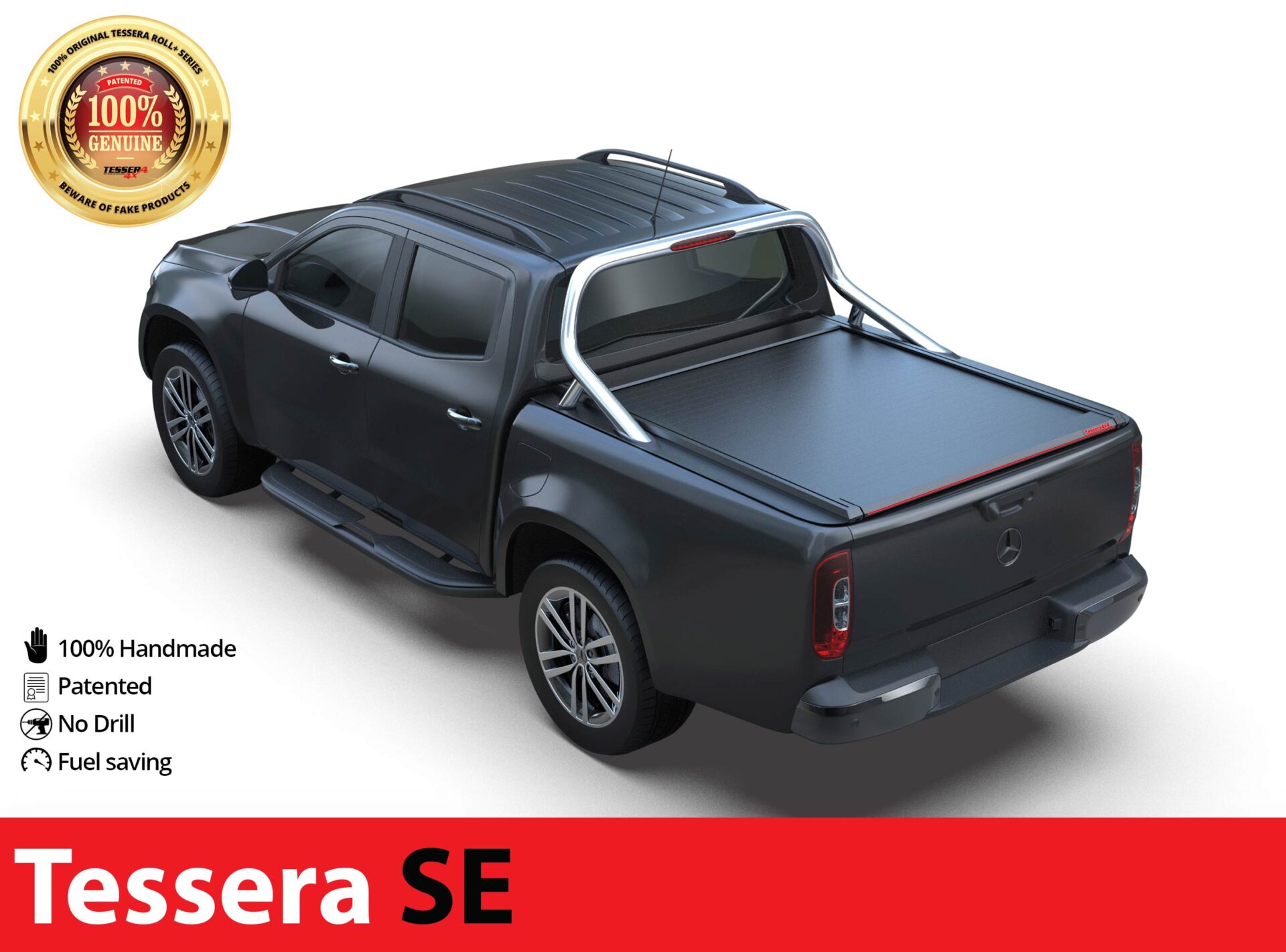 Laderaumabdeckung Tessera SE für Mercedes X-Klasse 2021+ D/C mit OEM Rollbar TESS 15191 SE black matt 29020XKLASSEO15191B