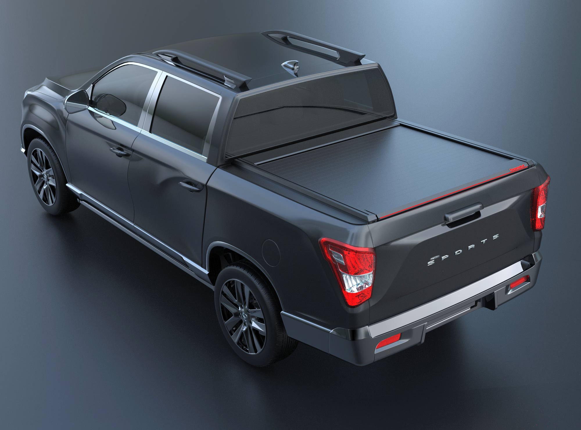 Tessera Roll+ Laderaumabdeckung Rollverdeck manuell "Basic" für SsangYong Musso Rexton Sports 2018+ DC (Double cab) blac matt, TESS 14082 ROLL