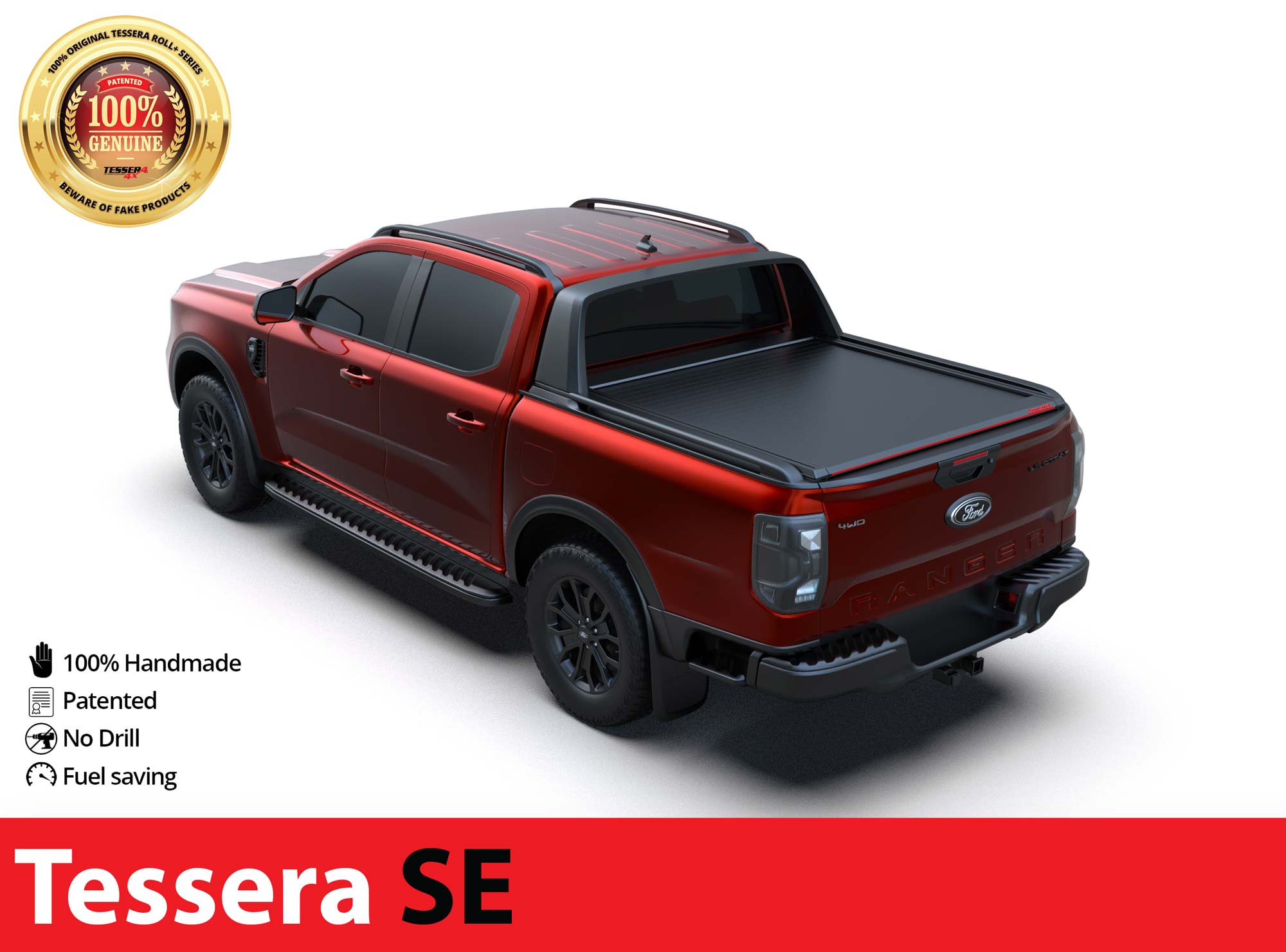 Laderaumabdeckung Rollverdeck Tessera SE manuell für FORD Ranger T6.2 P703 WILDTRAK 2023+ TESS 15080 SE black matt