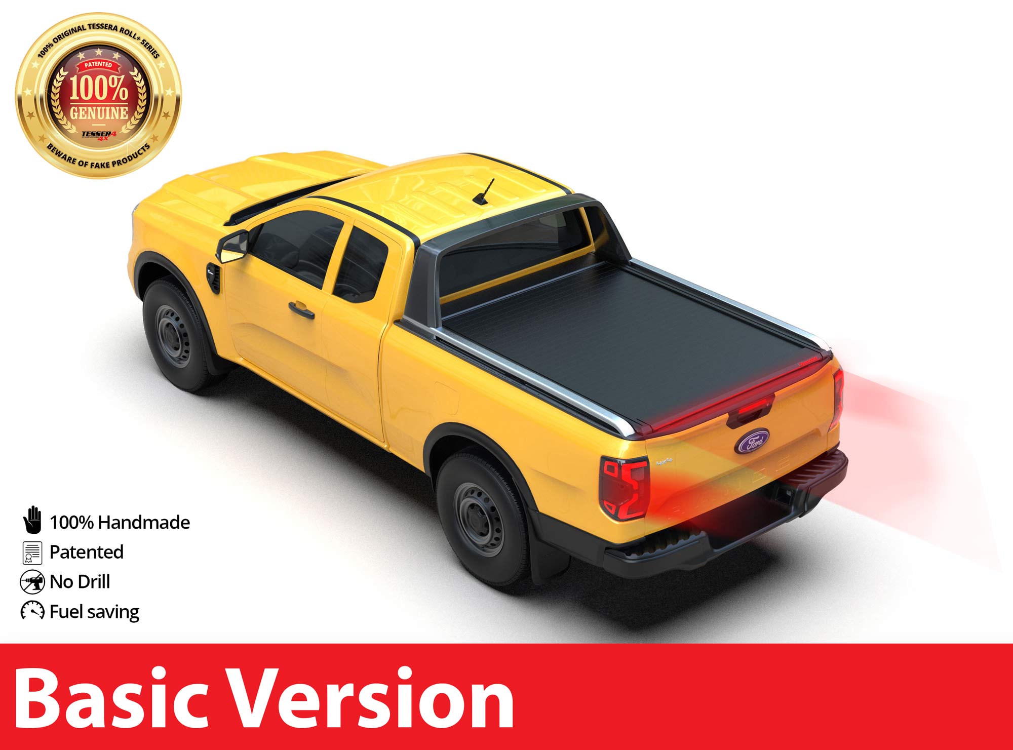 Tessera Roll+ Laderaumabdeckung Rollverdeck "Basic" manuell für FORD Ranger Wildtrak T6.2 P703 2023+ Extrakabine TESS 14090 ROLL black matt