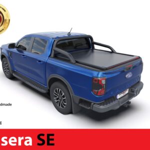 Laderaumabdeckung Rollverdeck Tessera SE manuell für FORD Ranger T6.2 P703 mit OEM Überrollbügel D/C TESS 15060 ROLL black matt