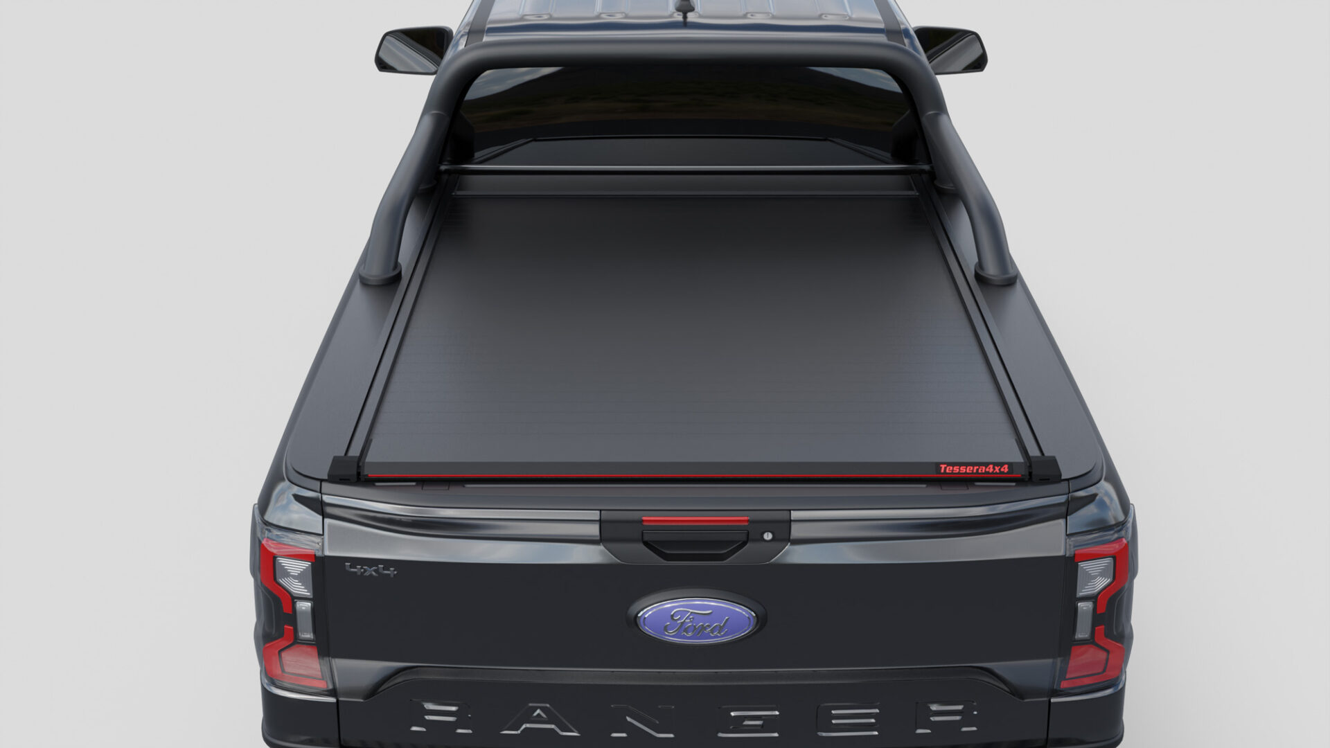 Laderaumabdeckung Rollverdeck Tessera SE manuell für FORD Ranger T6.2 P703 2023+ Extrakabine mit OEM Überrollbügel D/C TESS 15070 ROLL black matt