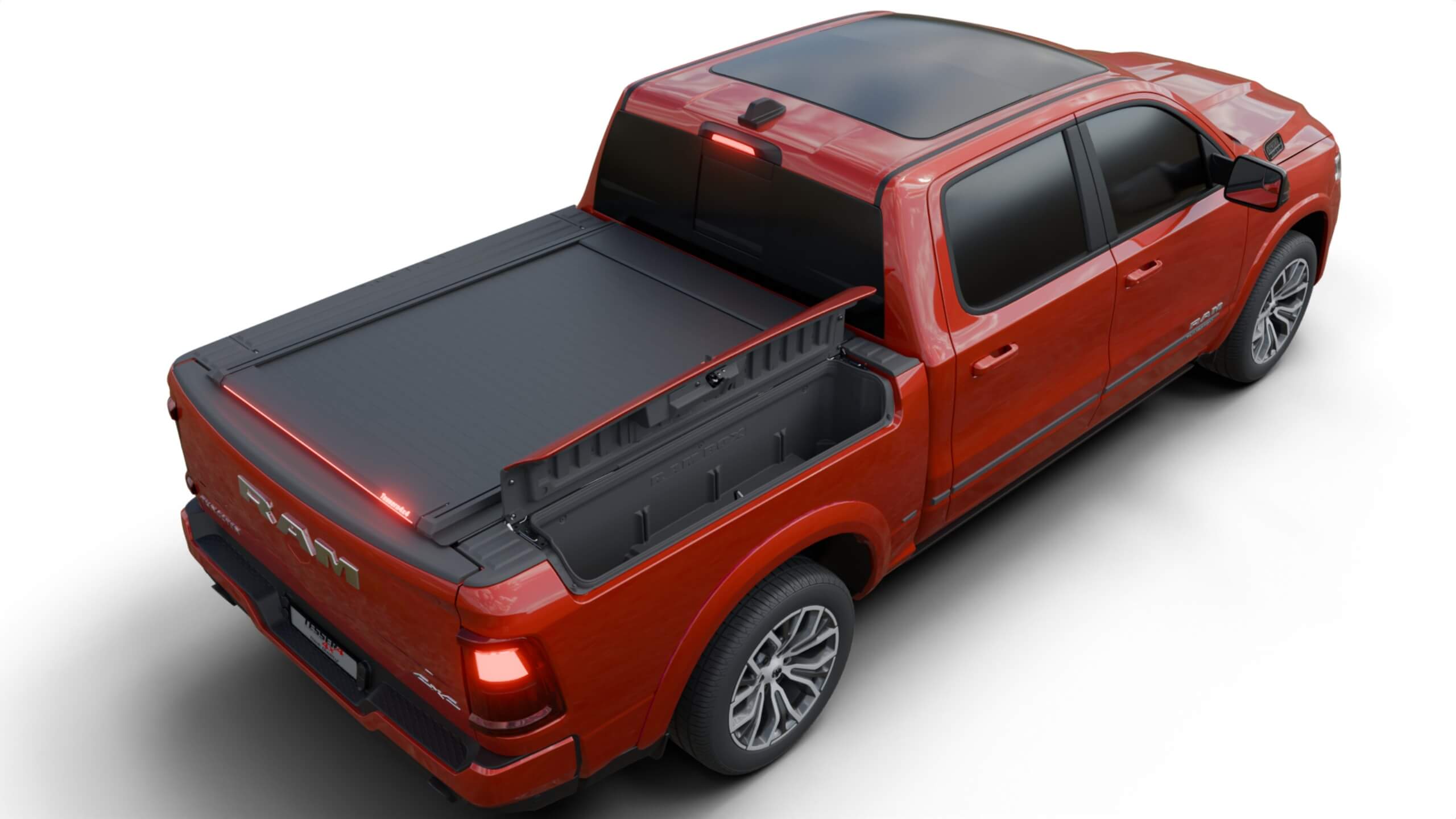 essera Roll+ Laderaumabdeckung Rollverdeck manuell "Basic" für Dodge RAM RamBox 2019+ Short Bed 5.7' feet (1500, 1500 TRX & 1500 CLASSIC) D/C TESS 14240 ROLL black matt